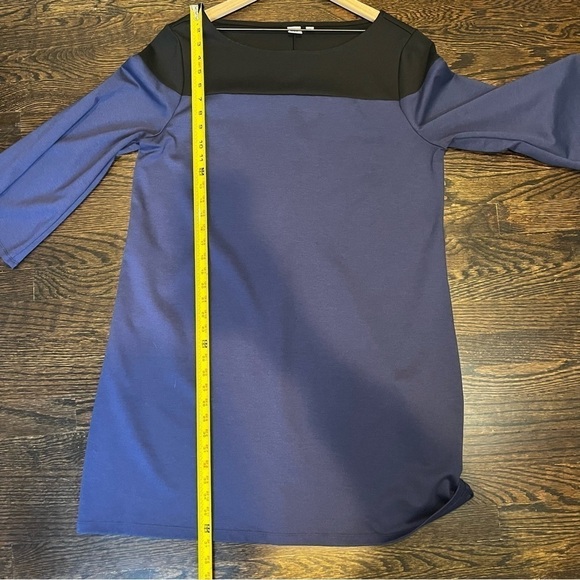 Women’s | GAP Blue Black Colorblock Ponte 3/4 Sleeve Round Neck Shift Dress | XL - Picture 10 of 10